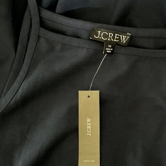 NWT! J. CREW Pintuck Mixy Tank Dress Solid Navy Blue Midi Pleated Preppy X-Small - Picture 12 of 15